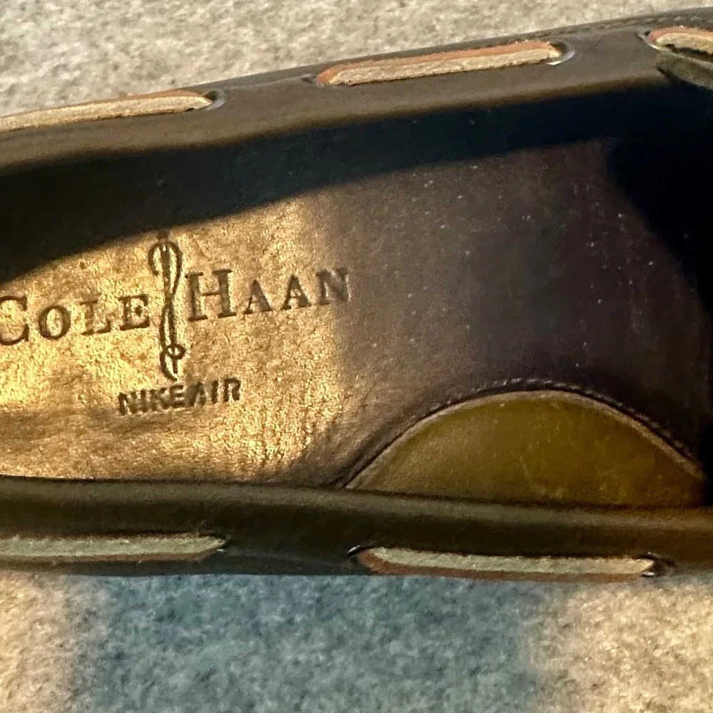 Cole Haan Nike Air Grant Driver Loafers Mens 8.5 M brown Leather‎ C1174